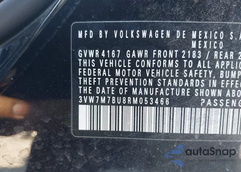 2024 Volkswagen Jetta 1.5T Se from USA, damaged, VIN 3VW7M7BU8RM053466